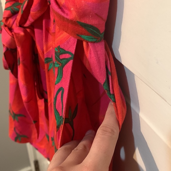 Farm Rio Red Chili Pepper Paper Bag Tie Waist Mini Skirt Sz S NWT - Picture 5 of 14